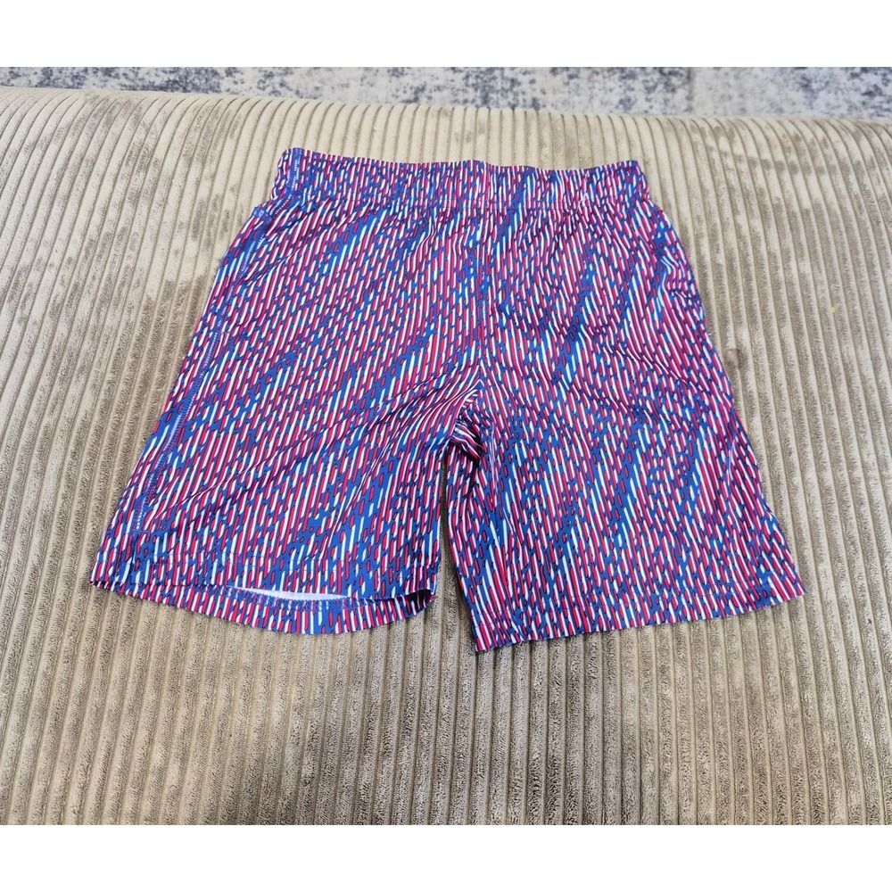 Athletic Works Boys Red White Blue Geometric Print Active Shorts Size M 8